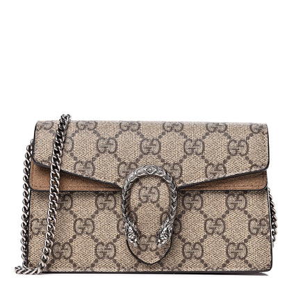 Gucci GG Supreme Monogram Super Mini Dionysus Shoulder Bag Taupe 1 of 11