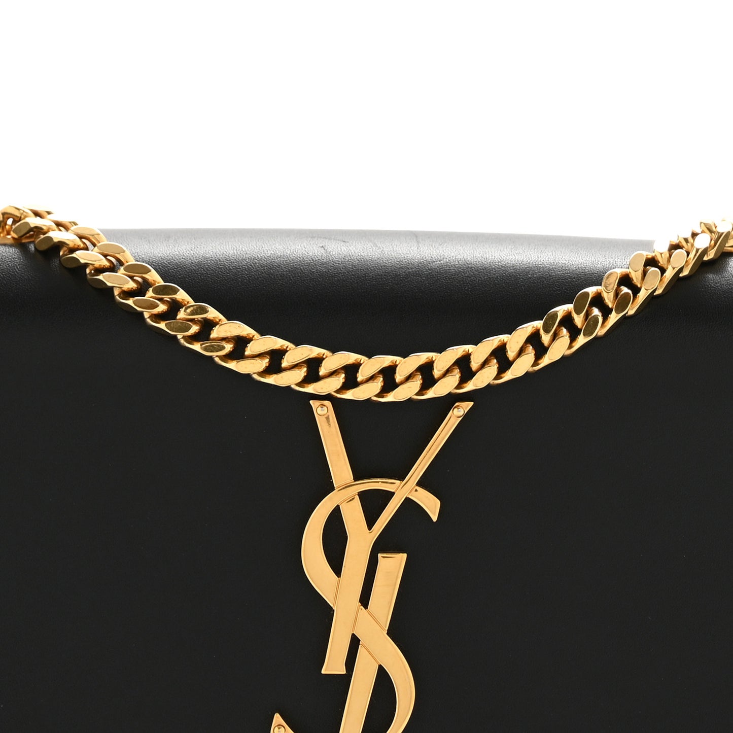 Calfskin Small Classic Monogram Kate Tassel Satchel Black