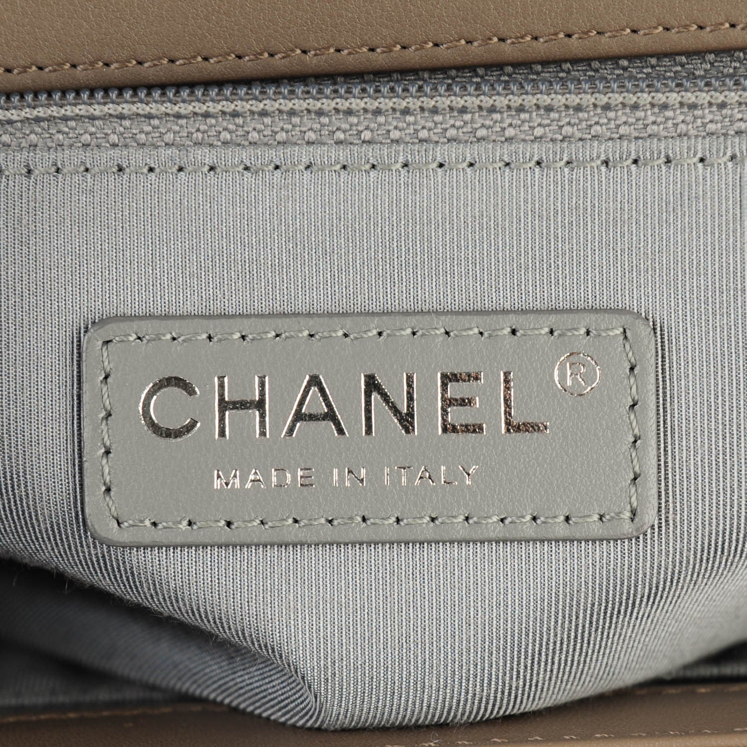 Chanel Calfskin Chevron Large Boy Flap Grey 6 of 7