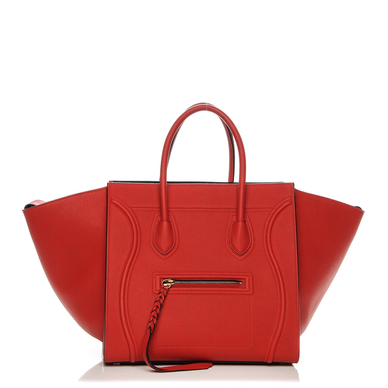 Celine Baby Grained Calfskin Medium Phantom Luggage Carmin 1 of 8