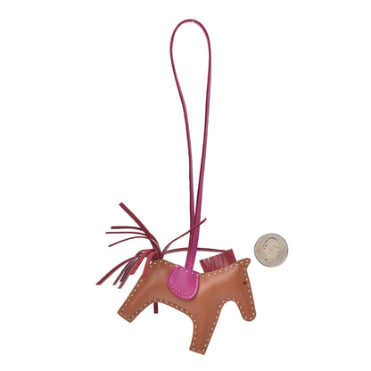Hermes Milo Lambskin Grigri Rodeo Horse Bag Charm PM Gold Rubis Rose Poupre 2 of 4