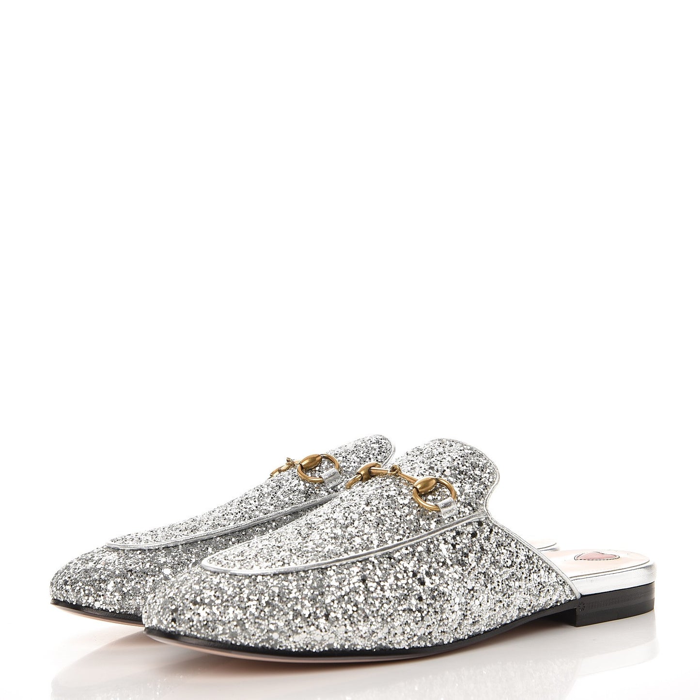 Glitter Princetown Slippers 38.5 Silver