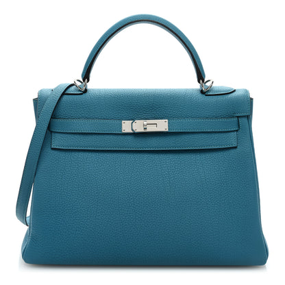 Hermes Togo Kelly Retourne 32 Turquoise 1 of 9