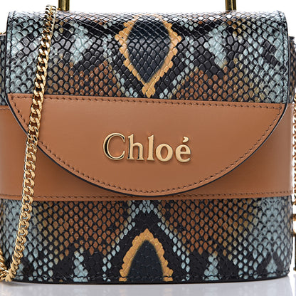 Chloe Calfskin Python Embossed Small Aby Lock Faded Blue 9 of 9
