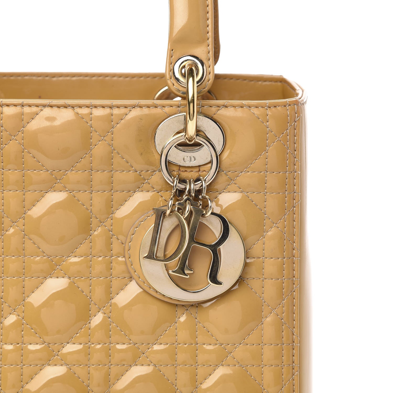 Christian Dior Patent Cannage Medium Lady Dior Beige 11 of 11