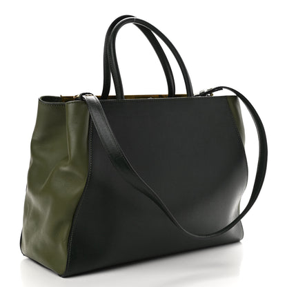 Fendi Vitello Elite Flamingo Regular 2Jours Tote Verde Prato Olive 3 of 11