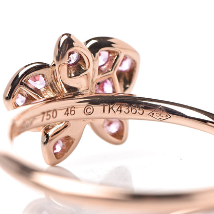 Cartier 18K Pink Gold Diamond Pink Sapphire Caresse D'Orchidees Par Ring 46 3.75 6 of 6