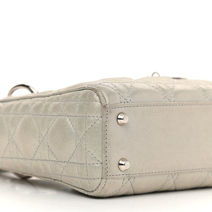 Christian Dior Metallic Lambskin Cannage Mini Lady Dior Grey 8 of 16