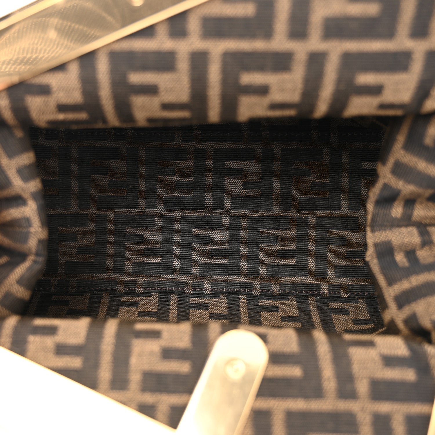 Fendi Shiny Nappa Fabric Jacquard FF 1974 Midi Fendi Tobacco Moro Ebano 5 of 10