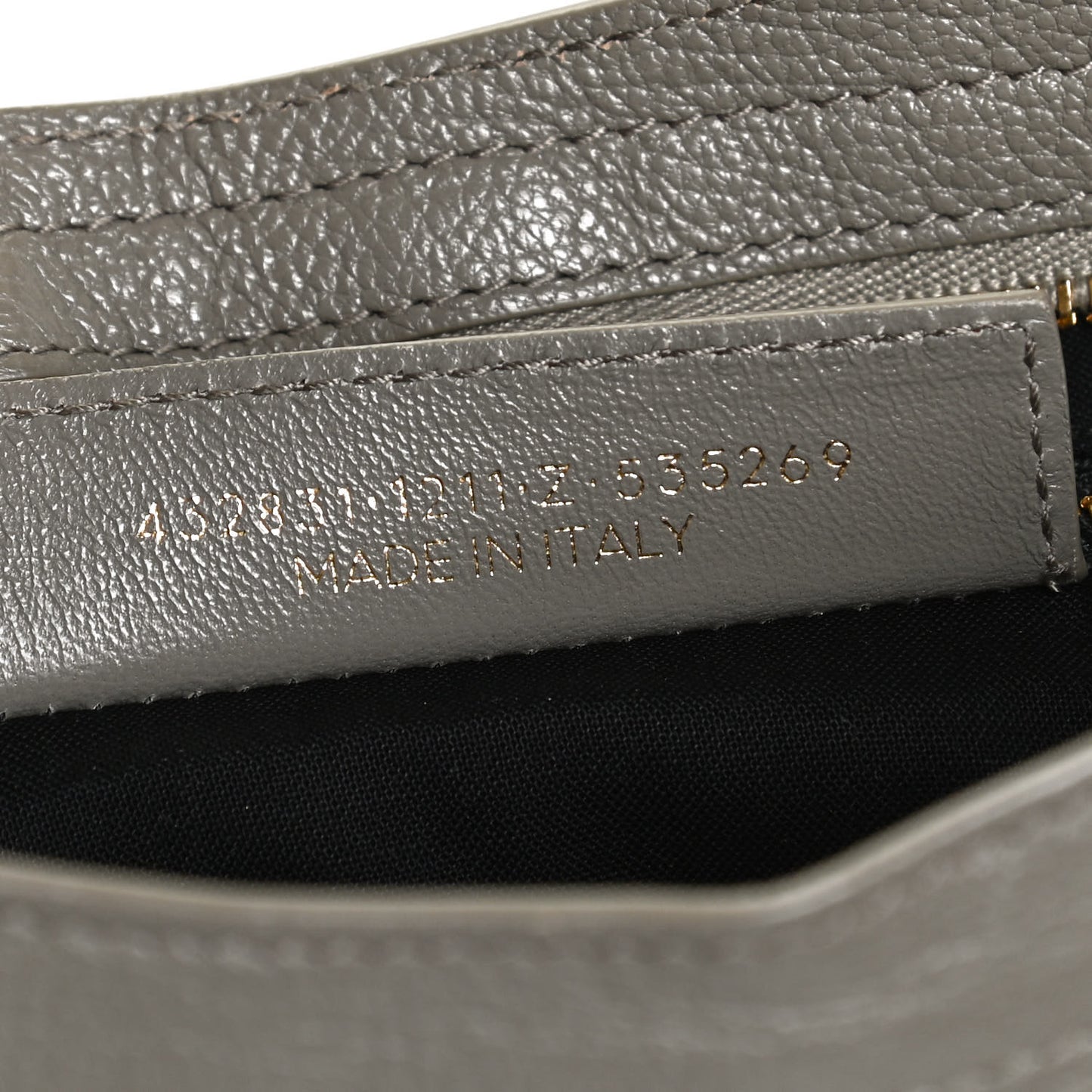 Chevre Gold Metallic Edge Hardware S City Gris Taupe
