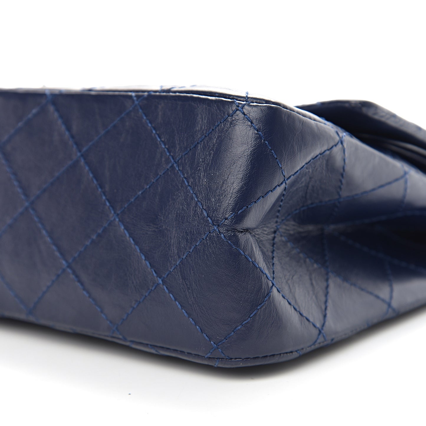 Aged Calfskin Quilted 2.55 Reissue 227 Flap Dark Blue