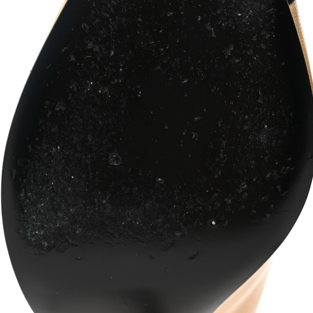 Goatskin Grosgrain Pointed Cap Toe CC Slingback Pumps 36 Beige Black