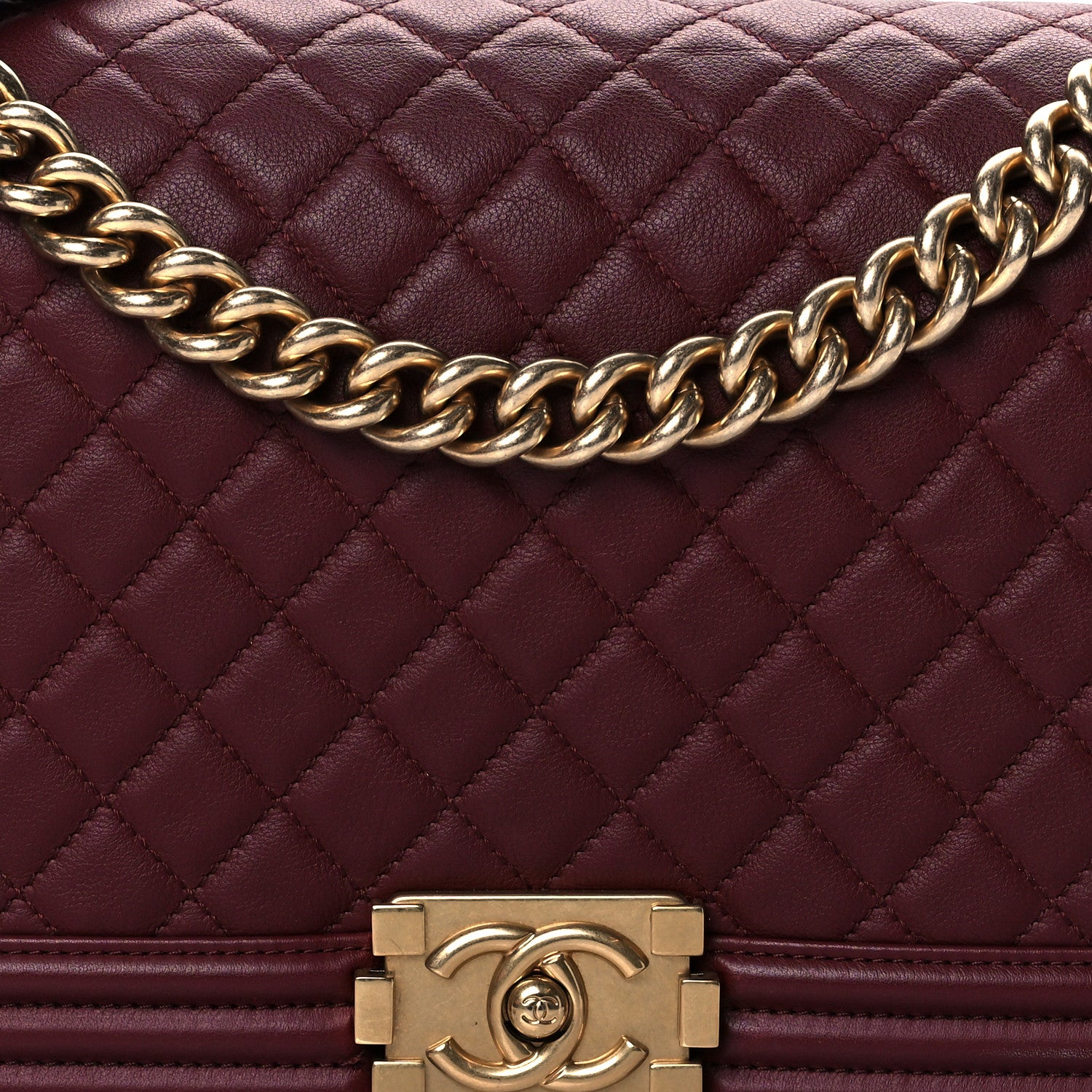 Chanel Calfskin Quilted New Medium Boy Flap Burgundy 7 of 10