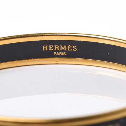 Hermes Enamel Printed Celestial Mythology Narrow Bracelet 70 Black 5 of 6
