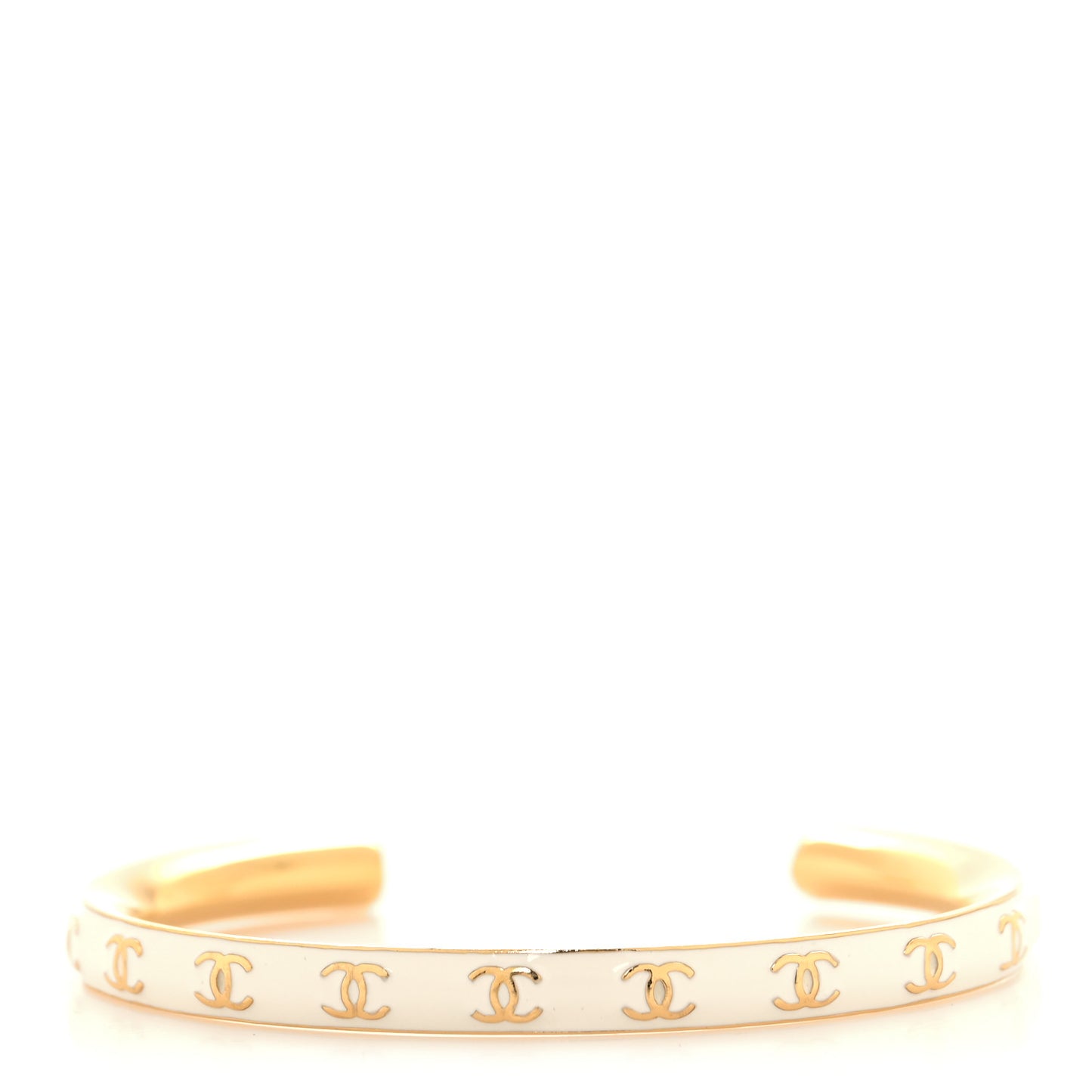Enamel CC Bangle S White Gold