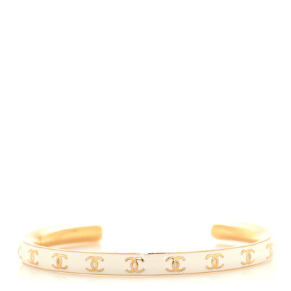 Chanel Enamel CC Bangle S White Gold 1 of 5