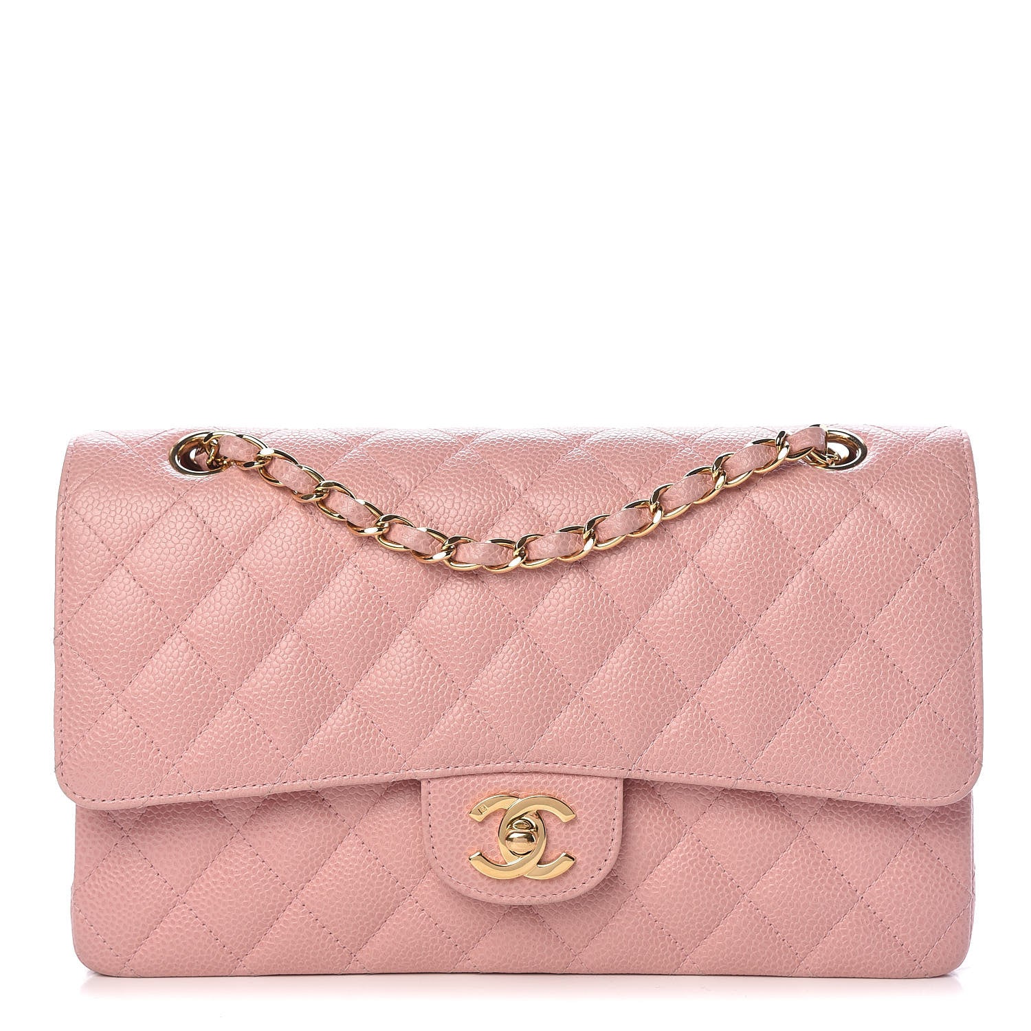 Chanel Caviar Quilted Medium Double Flap Pink 1 of 15