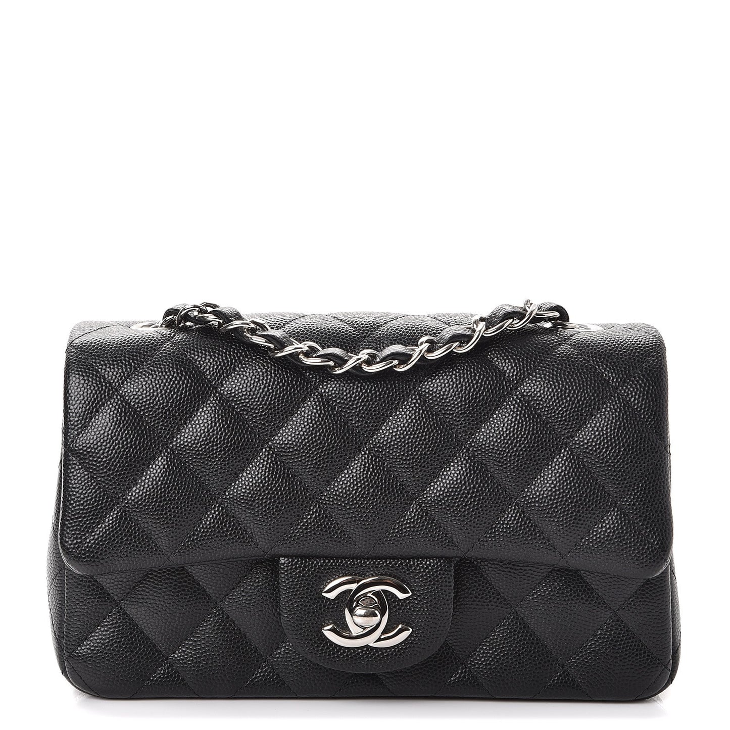 Caviar Quilted Mini Rectangular Flap Black