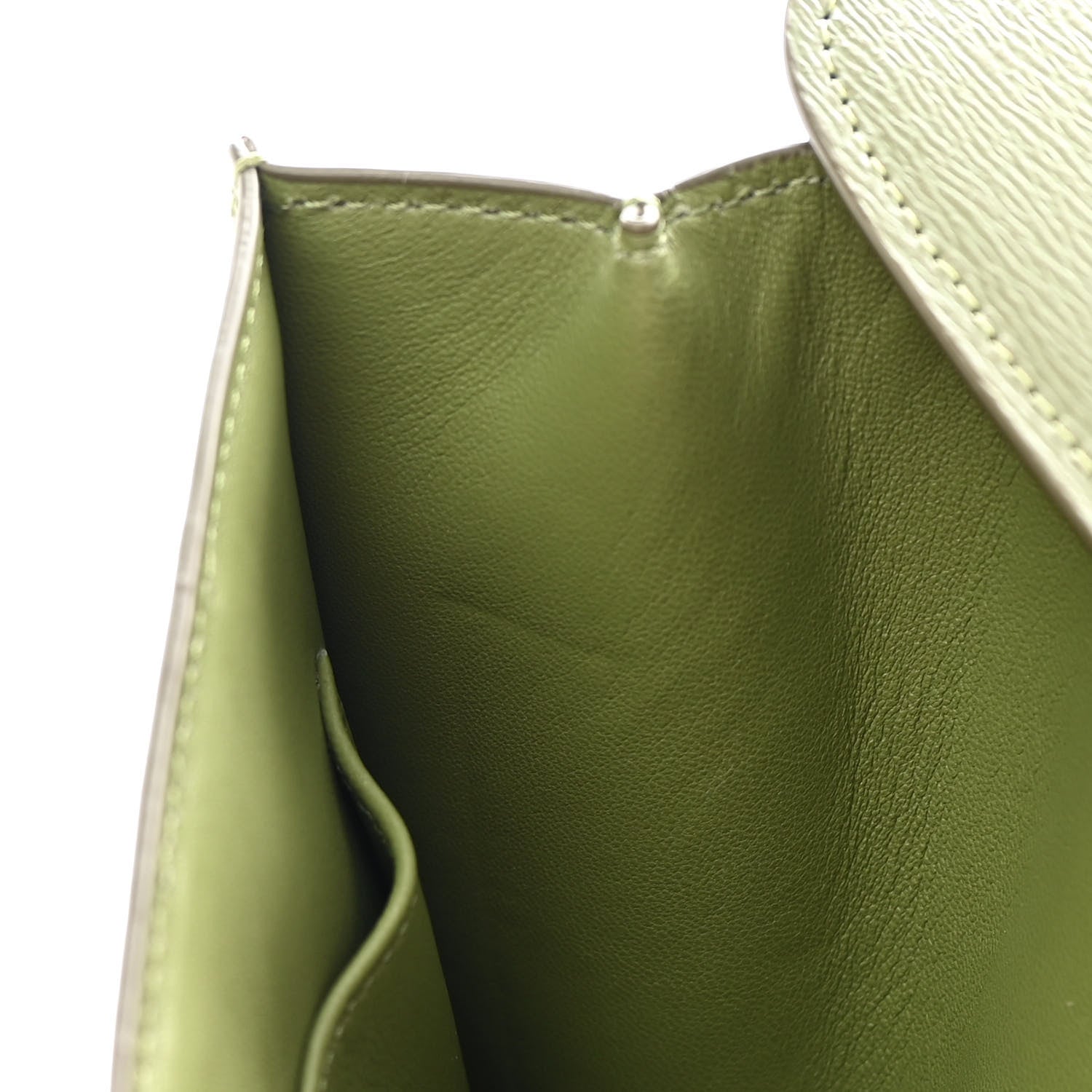 Celine Liege Calfskin Medium Classic Box Flap Bag Army Green 12 of 15