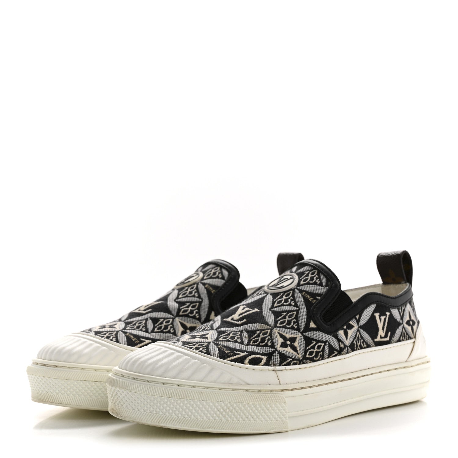 Louis Vuitton Jacquard Since 1854 Playtime Slip On Sneakers 37 Black 4 of 11