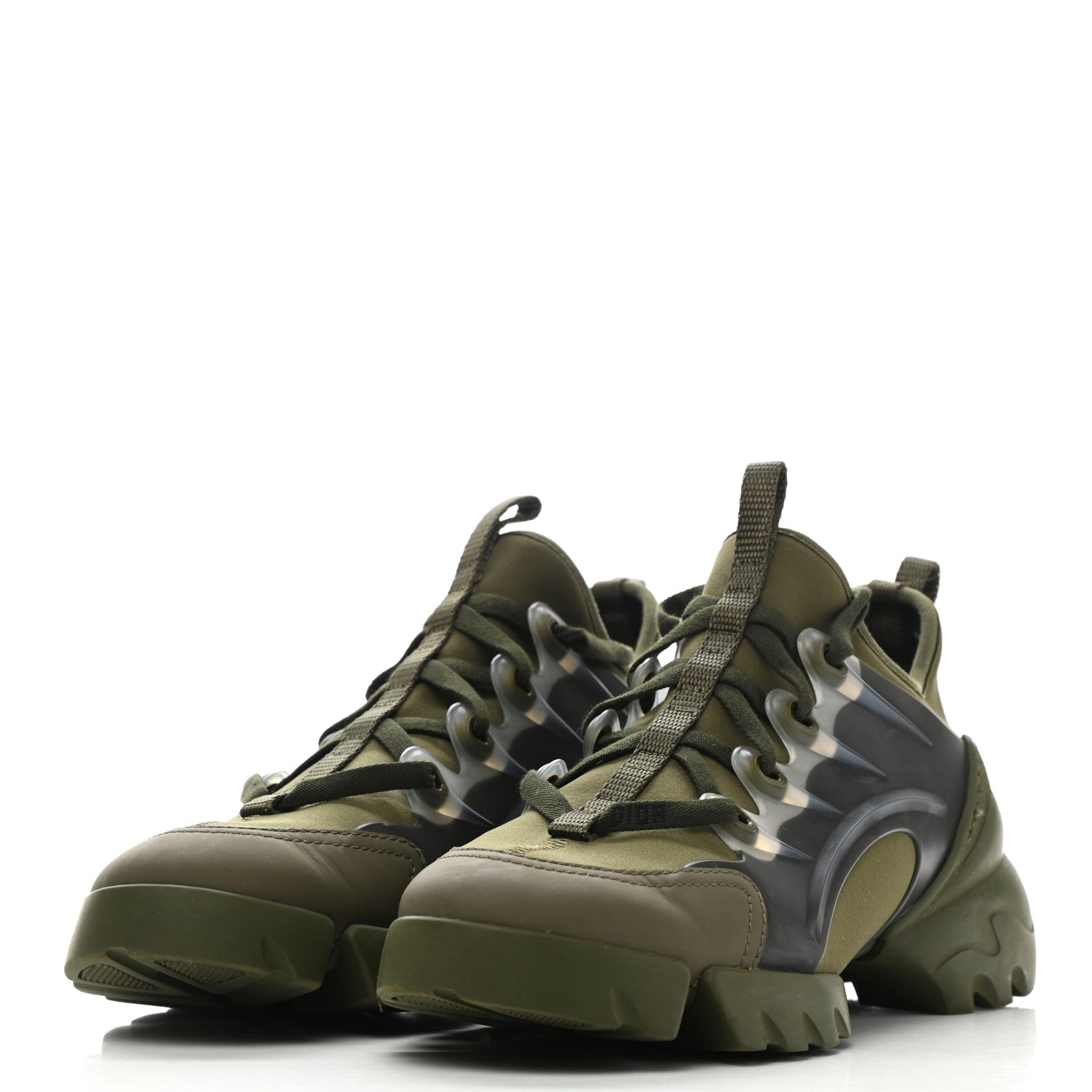 Christian Dior Neoprene Rubber Womens D-Connect Sneakers 36 Kaki 3 of 7