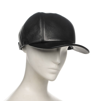 Hermes Deerskin Mens Lewis Cap 58 Black 2 of 6