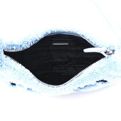 Prada Terry Cloth Mini Re-Edition 2000 Bag Celeste Black 5 of 12