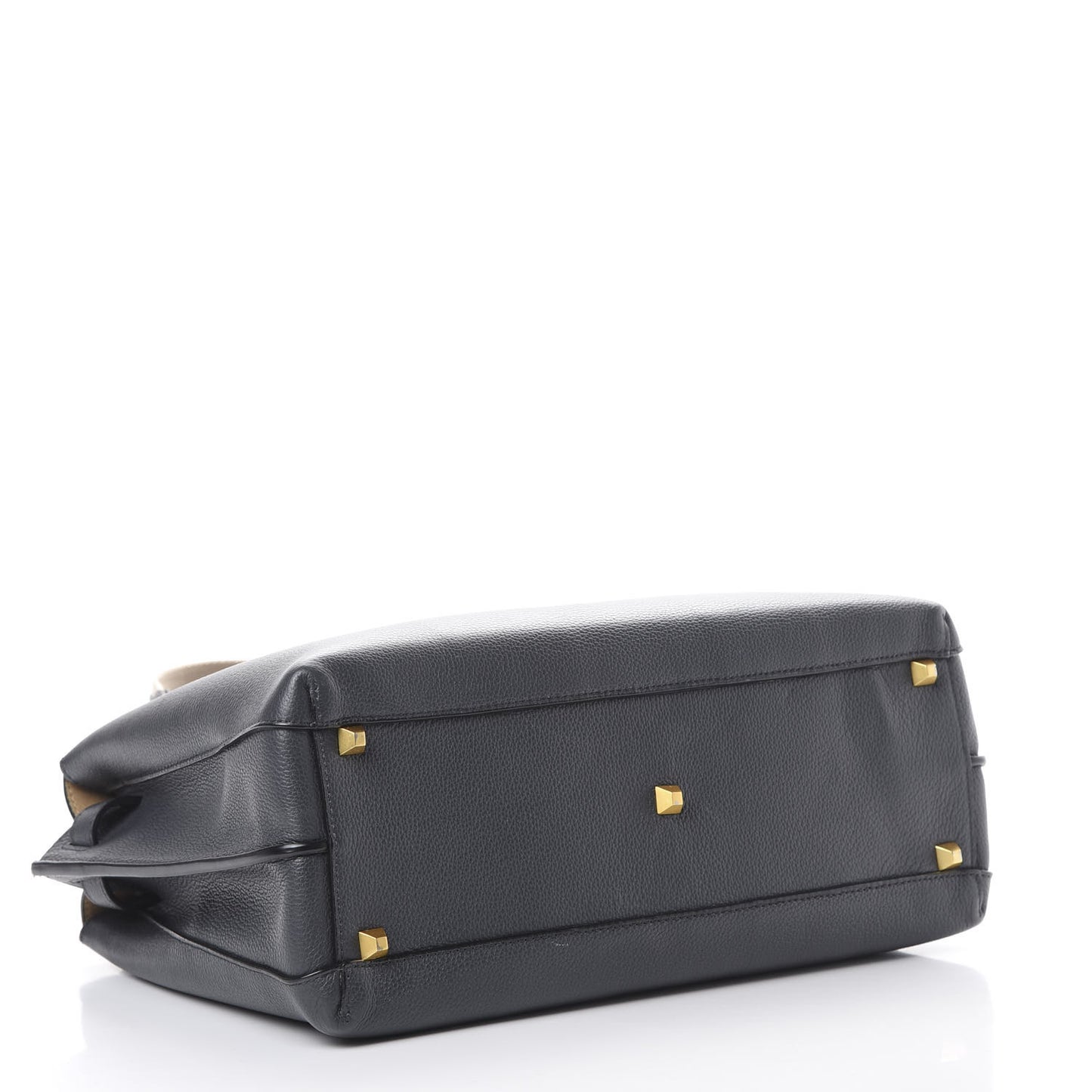 Grained Calfskin Medium Milla Tote Phantom Grey