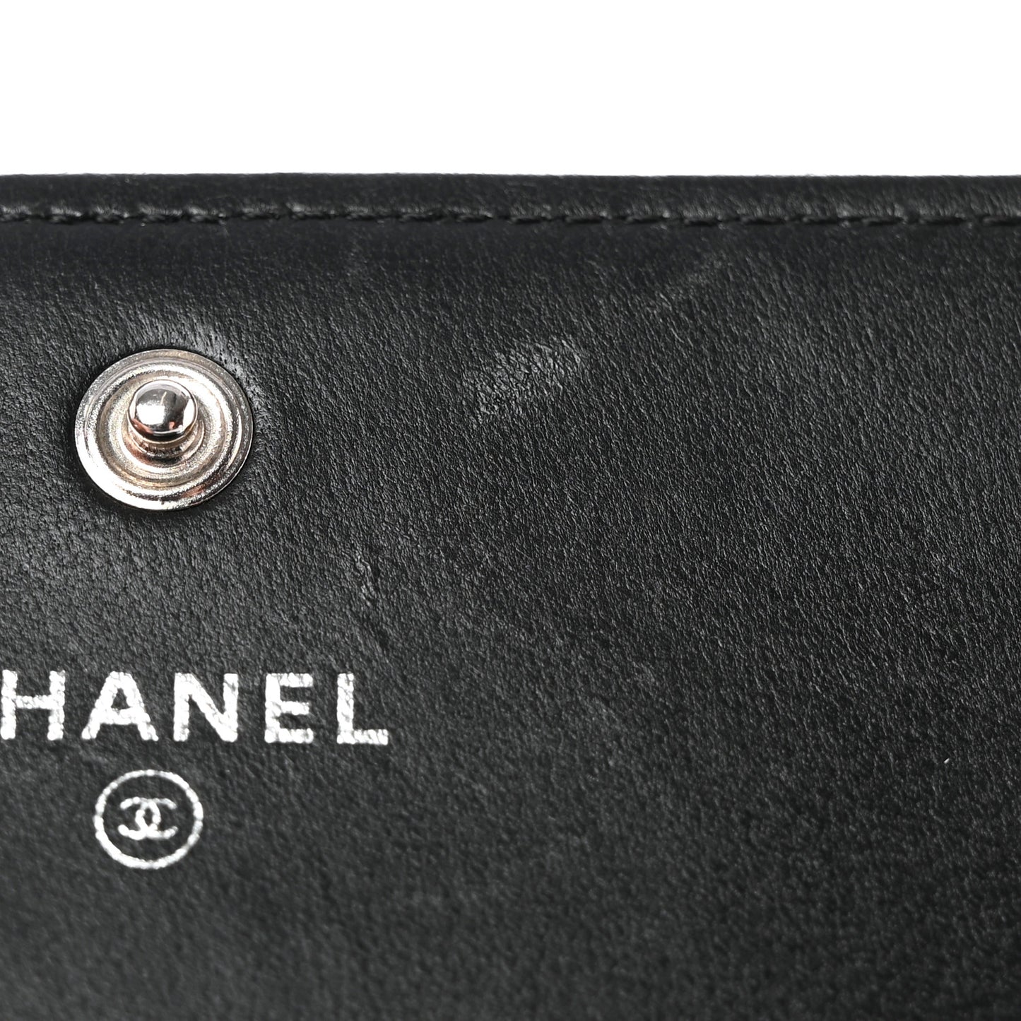 Caviar Quilted Compact Boy Wallet Black