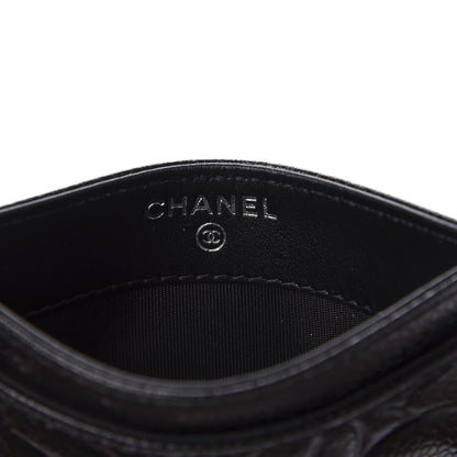 Chanel Caviar Camellia Embossed Card Holder Black 8 of 10