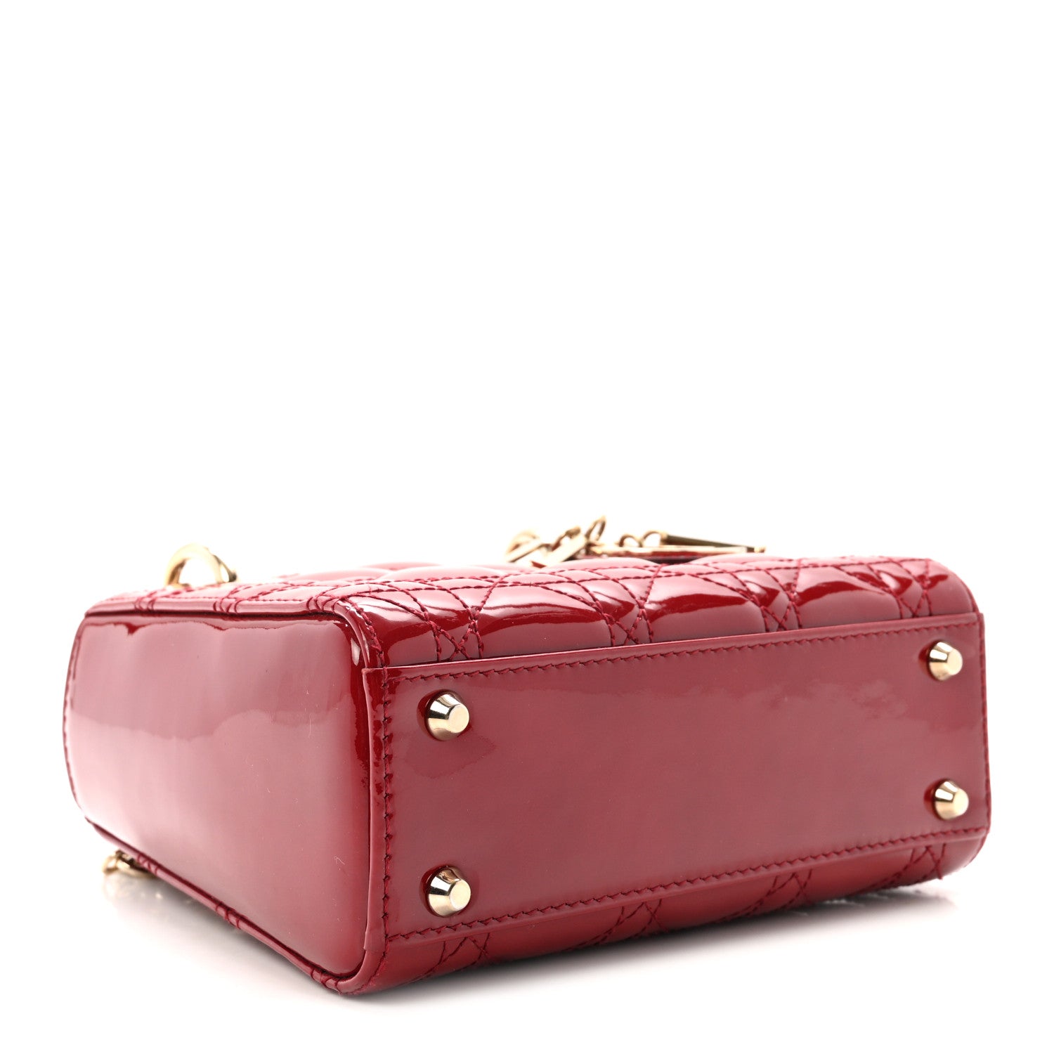 Christian Dior Patent Cannage Mini Lady Dior Red 4 of 9