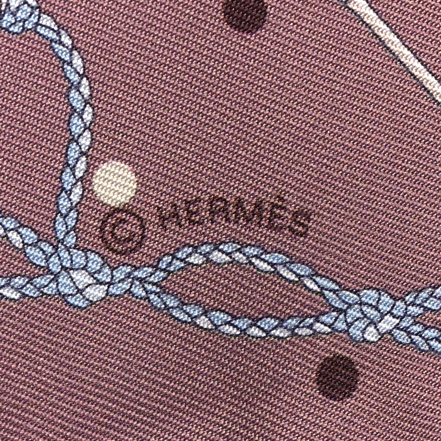 Hermes Silk Les Cles A Pois Twilly Marron Glace Gris 4 of 4