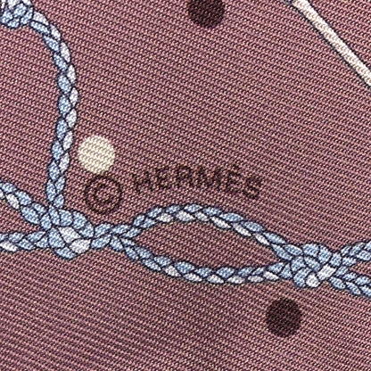 Hermes Silk Les Cles A Pois Twilly Marron Glace Gris 4 of 4