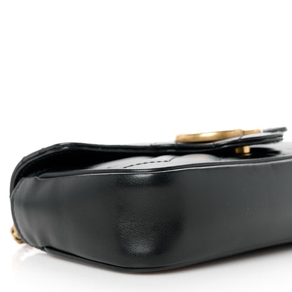 Gucci Calfskin Matelasse Super Mini GG Marmont Shoulder Bag Black 9 of 11