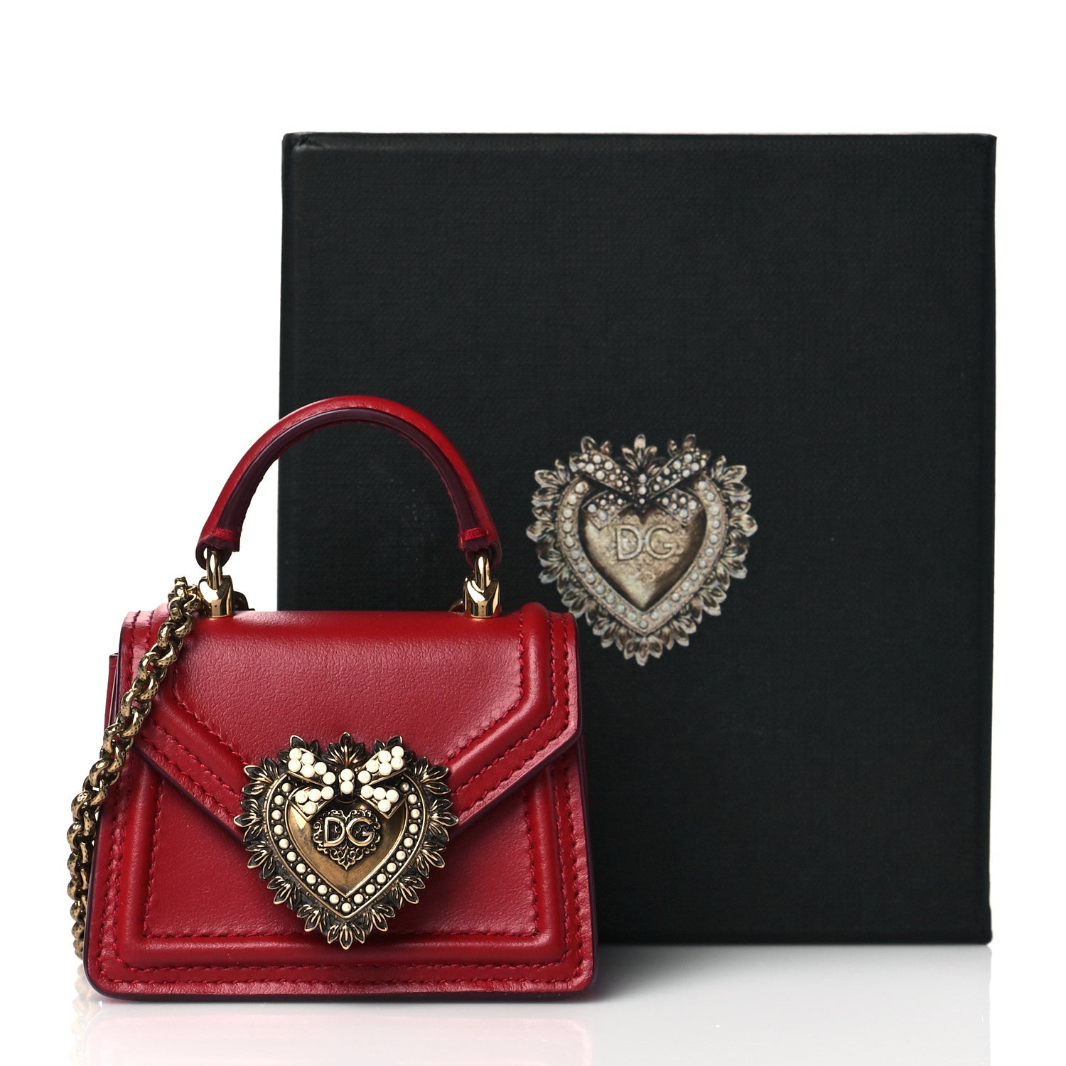 Dolce & Gabbana Smooth Calfskin Micro Devotion Satchel Red 10 of 10
