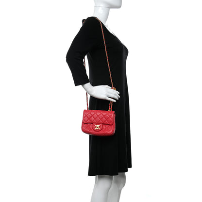Chanel Lambskin Quilted Mini Pearl Crush Flap Red 2 of 13