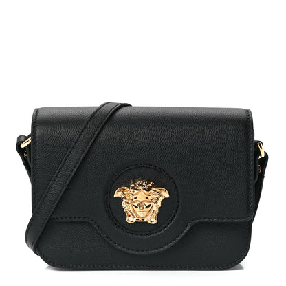 Versace Grained Calfskin La Medusa Flap Shoulder Bag Black 1 of 12