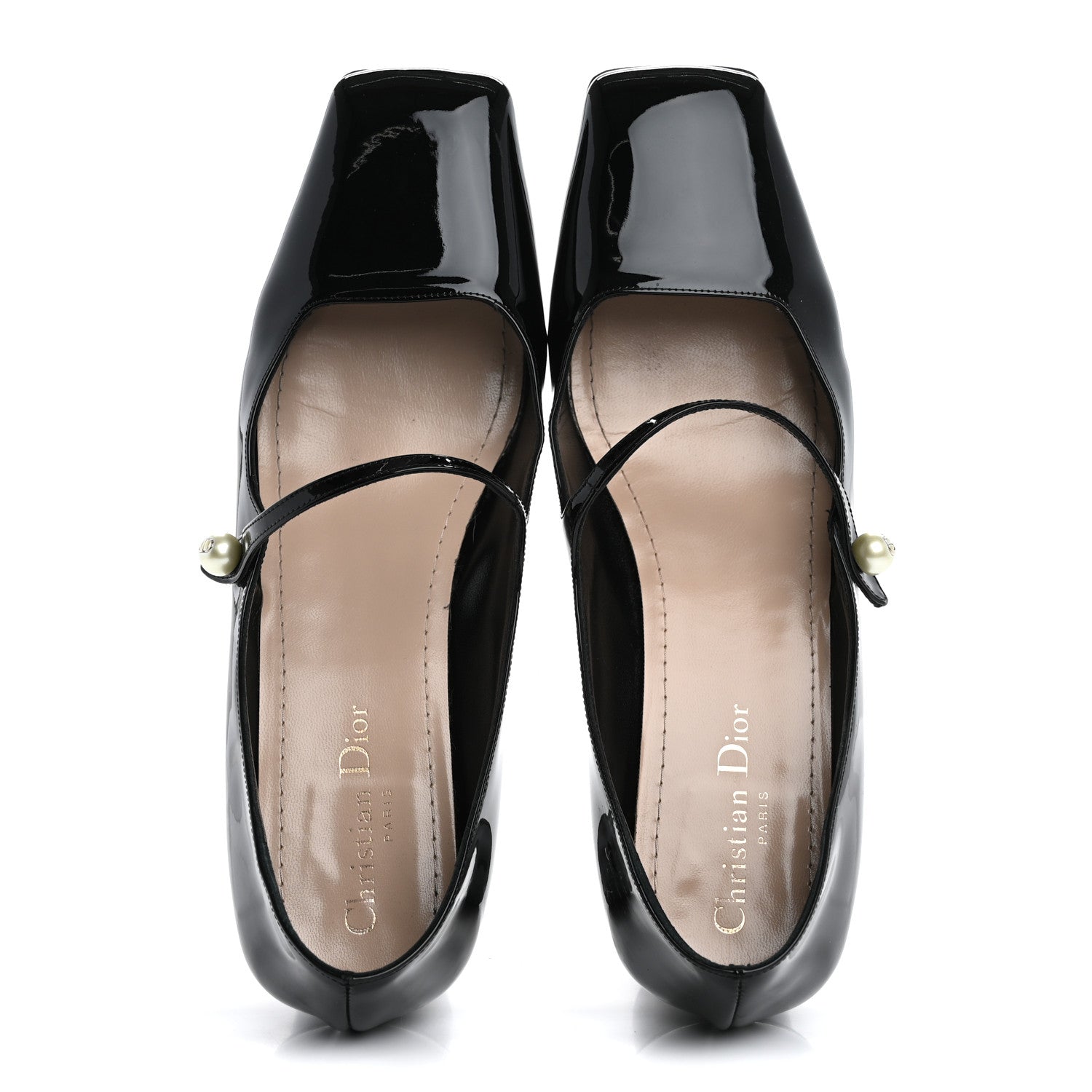 Christian Dior Patent Square Mary-Jane Pumps 40 Black 2 of 13