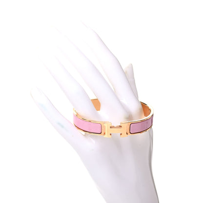 Hermes Enamel Narrow Clic Clac H Bracelet GM Rose Delirium 2 of 5