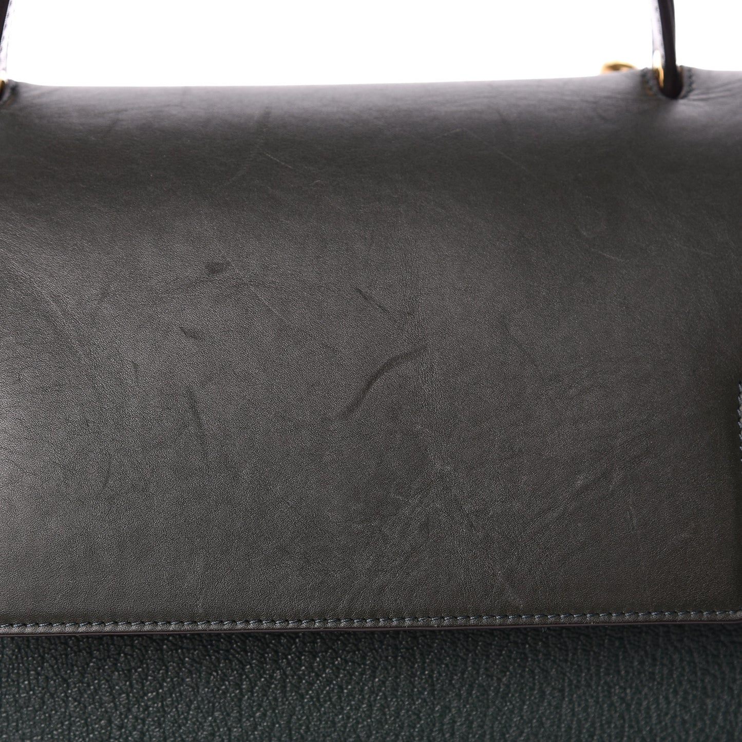 Goatskin Smooth Calfskin Mini Belt Bag Dark Green