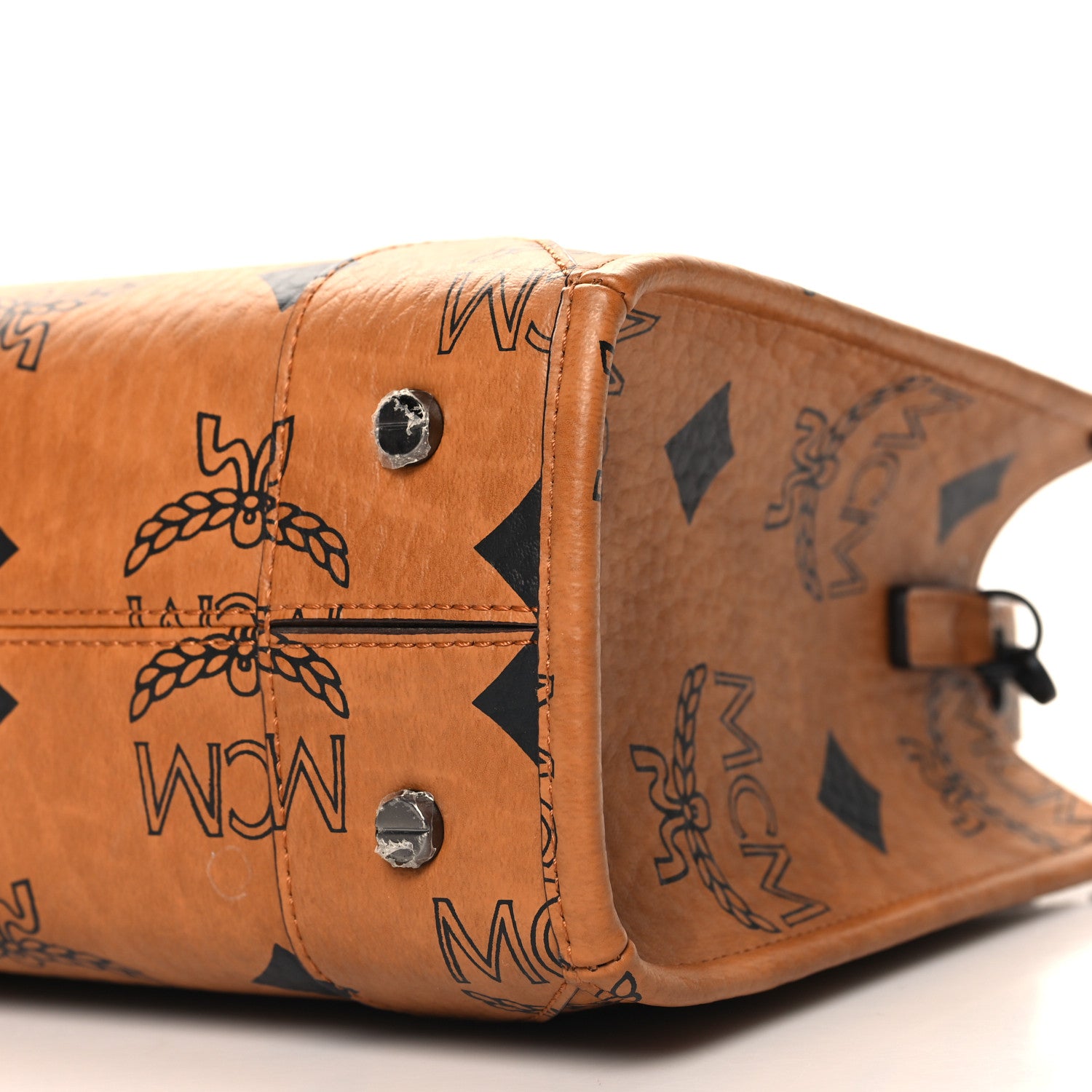 MCM Maxi Visetos Small Munchen Tote Cognac 9 of 9