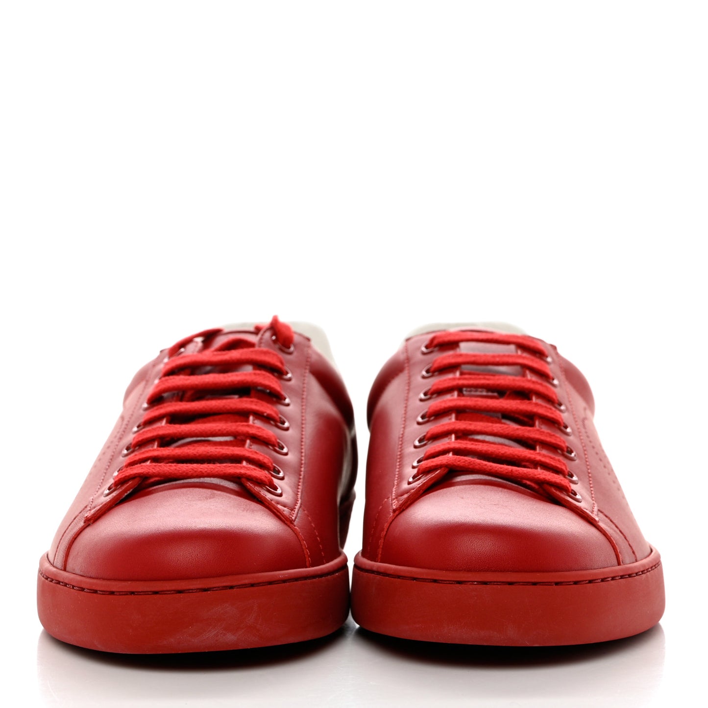 Calfskin Miro Soft Interlocking G Perforated Mens Ace Sneakers 9 Hibiscus Red Red Vintage