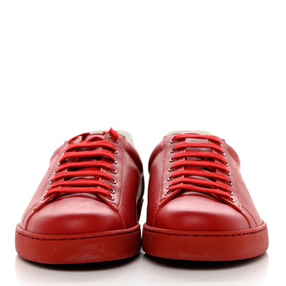 Gucci Calfskin Miro Soft Interlocking G Perforated Mens Ace Sneakers 9 Hibiscus Red Red Vintage 2 of 9