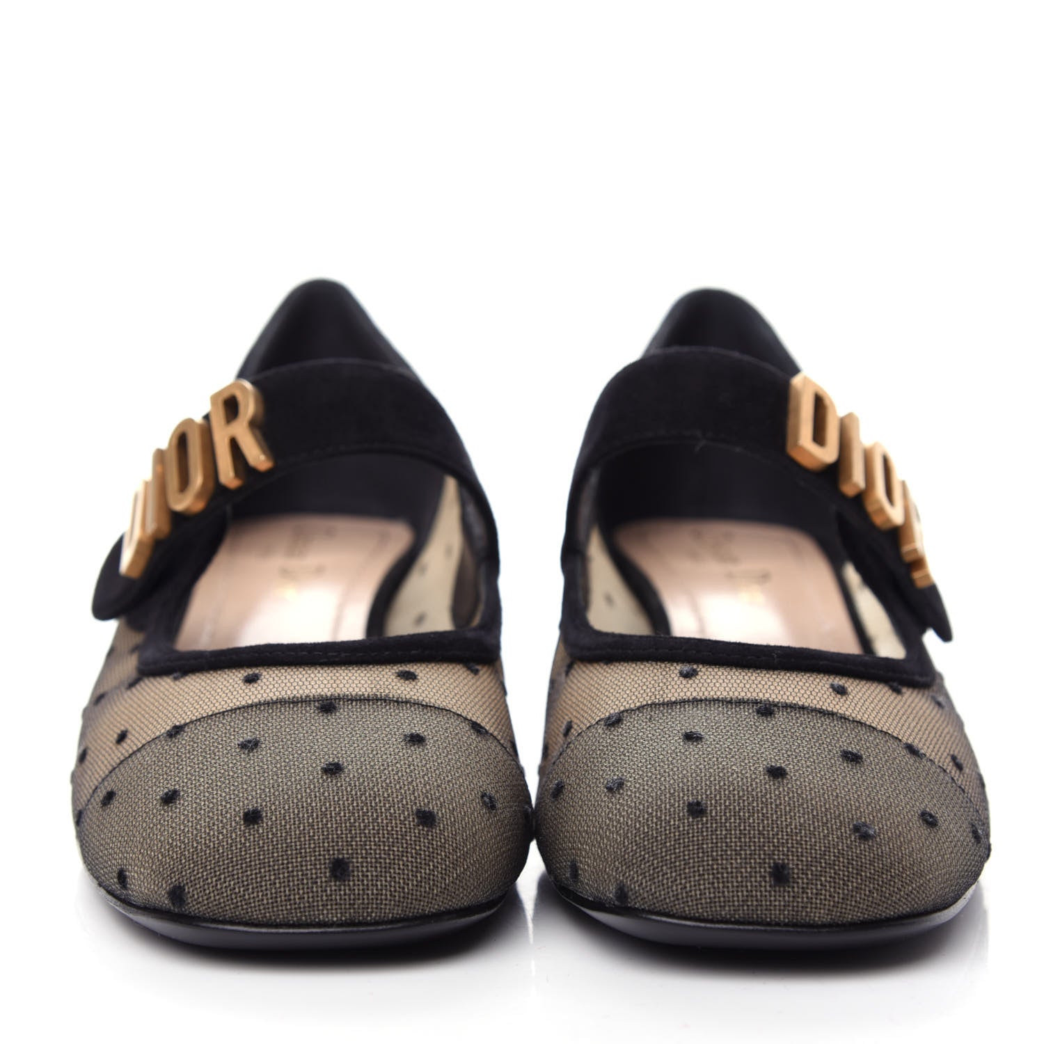 Christian Dior Mesh Plumetis Suede Baby-D Ballet Pumps 38 Black 2 of 9