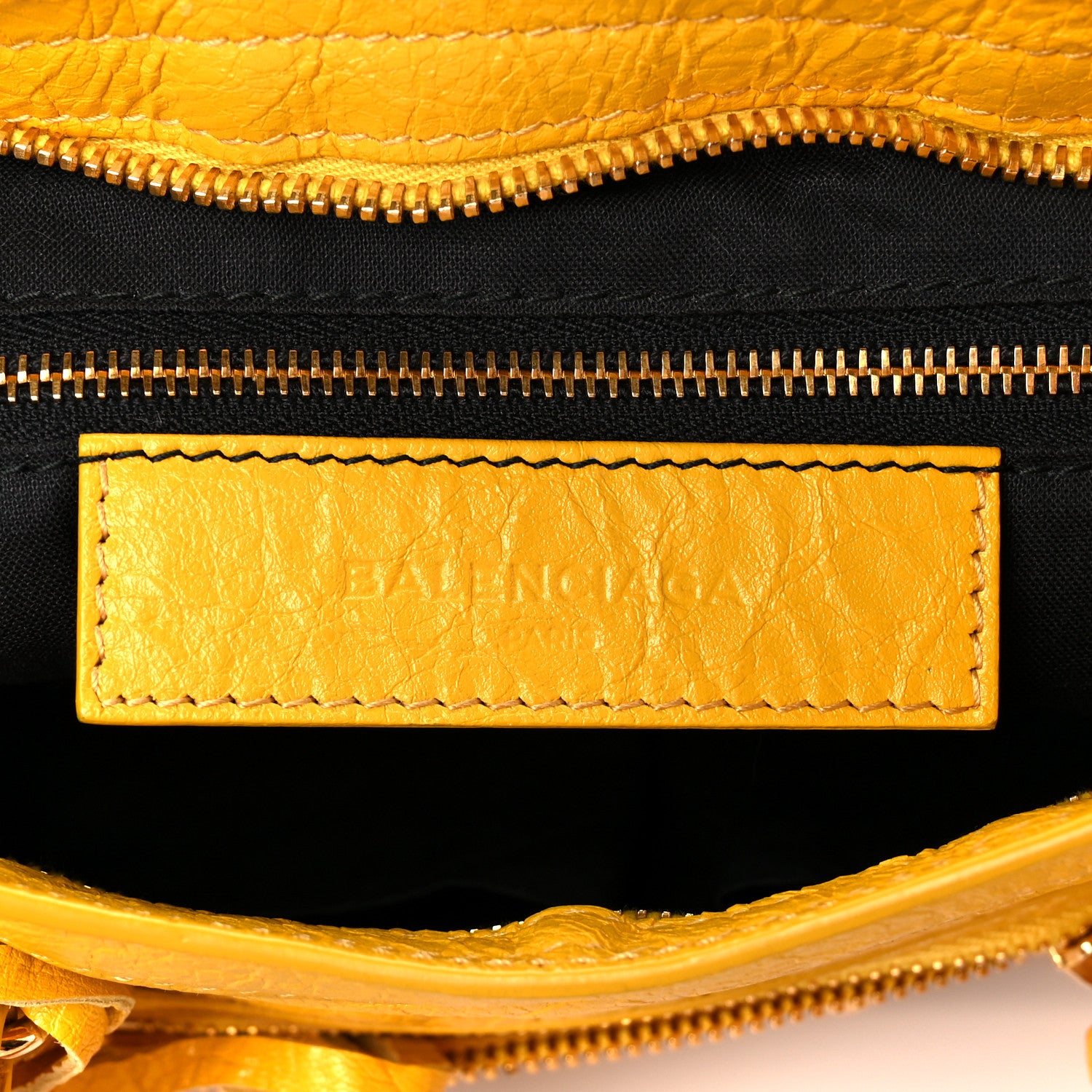 Balenciaga Agneau Classic Silver Hardware City S Jaune Epi 8 of 13