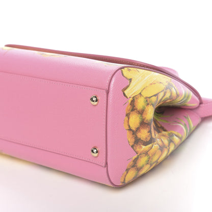 Dolce & Gabbana Dauphine Pineapple Print Small Miss Sicily Satchel Rosa 9 of 10