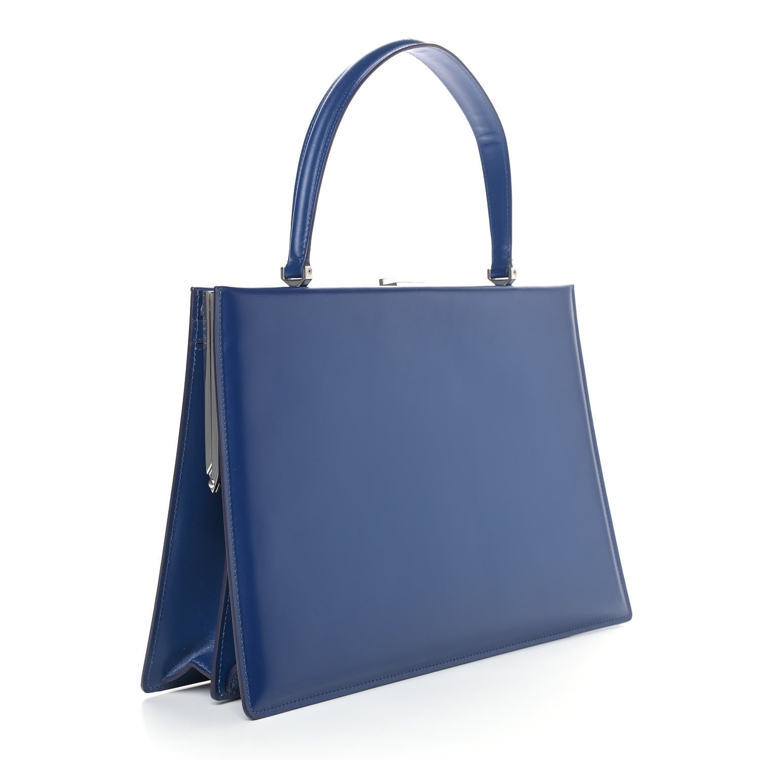 Celine Patina Box Calfskin Medium Clasp Bag Lazuli 3 of 12
