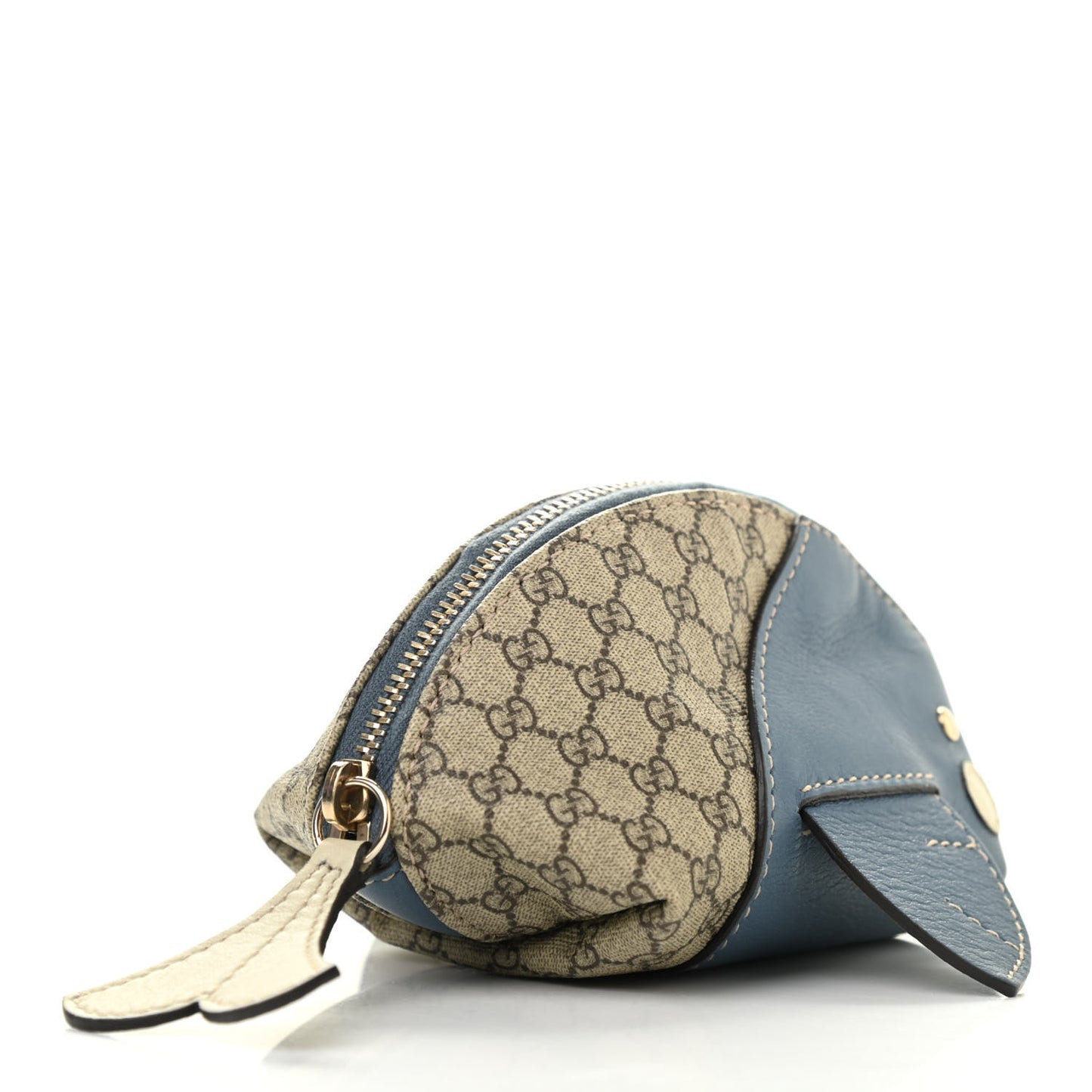 GG Supreme Monogram Children's Zoo Coin Purse Whale Blue