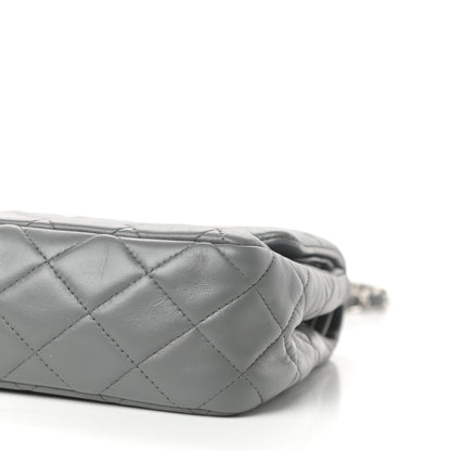 Chanel Lambskin Quilted Medium Double Flap Dark Grey 9 of 10