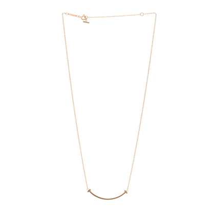 Tiffany 18K Rose Gold Small T Smile Pendant Necklace 3 of 5